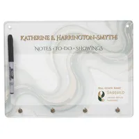 Luxury Realtor Notes & Showings Memo Sage Gold Dry Erase Board With Keychain Holder
