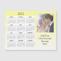 Wedding Photo 2022 Mini Calendar   Magnetic Invitation