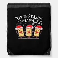 Tis Season For Tamales Christmas Mexican Food Drawstring Bag