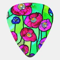 Anemones glass art guitar pick