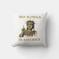 No Kings In America Statue Of  No Kings Day Protes Throw Pillow