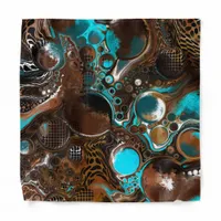 Turquoise Safari Digital Fluid Art Bandana