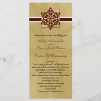 red snowflakes winter wedding program