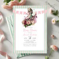 Whimsical Vintage Alice in Wonderland Baby Shower Invitation