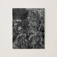 Amish Horse Black and White Grunge Jigsaw Puzzle