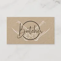 Modern Country Kraft Butcher Logo Business Card