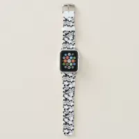 Skeleton Skulls Patterned Black and White Apple Watch Band