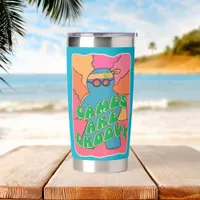 Groovy Days Gamer Retro Board Game Art Insulated Tumbler