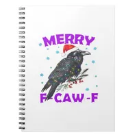 Funny Crow Christmas Classic Vintage Style Notebook
