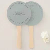 Minimal Silvery Sage Green Custom Wedding Hand Fan