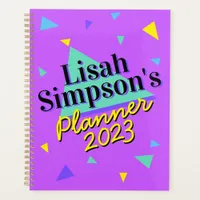 80s Memphis Purple Green Retro Triangle Planner