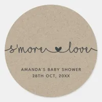 Faux Kraft S'more Love Classic Round Sticker