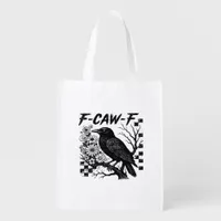 F-Caw-F Humor Funny Gothic Crow Grocery Bag