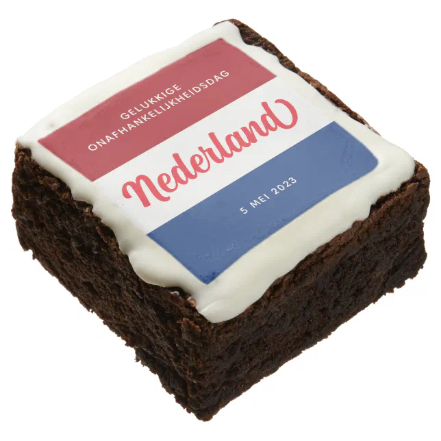 Netherlands Independence Day Dutch National Flag Brownie