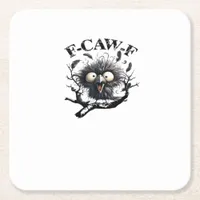 Halloween F-Caw-F Bird Cool Unique Square Paper Coaster
