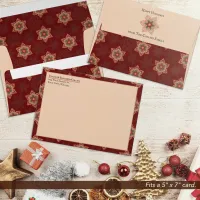 Holly Star Christmas Red Pattern Accents Envelope