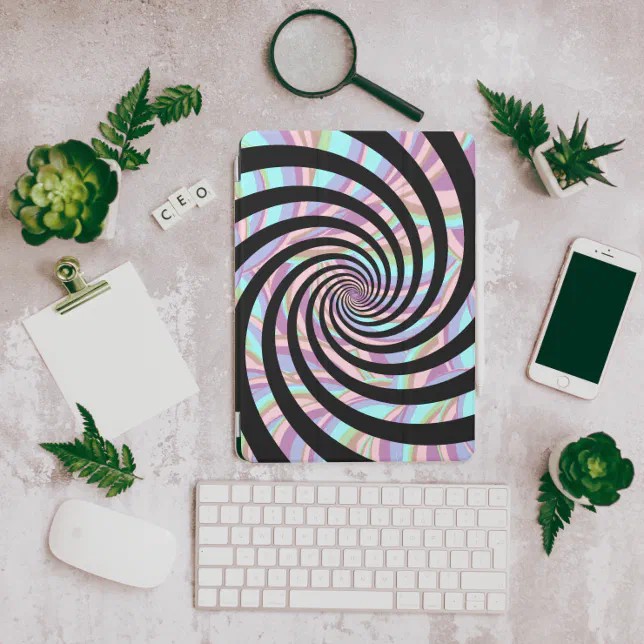 Spiral pattern with pastel colors iPad air cover