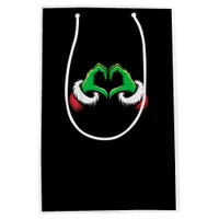 Funny Heart Hands Christmas Minimal Festive Style Medium Gift Bag