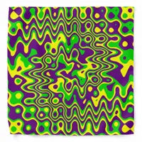 [Mardi Gras Op-Art] Purple Green Yellow Bandana