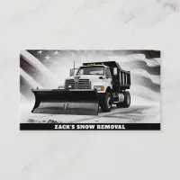 *~* Snow Removal Truck AP74  US Flag Black White Business Card