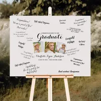 3 Photo Collage Graduation Guest Book Signature Foam Board