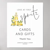 Love at First Spritz Cards Gifts Bridal Shower Poster