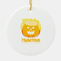 Halloween Trumpkin Funny Ceramic Ornament