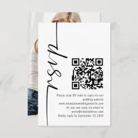 Modern Calligraphy Photo QR Code Wedding RSVP 