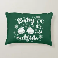 Baby its cold outside cute mittens winter decorative pillow