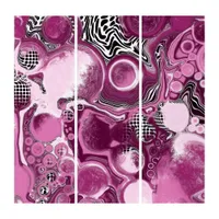 Pink, Magenta and Black Fluid Art Pour Painting