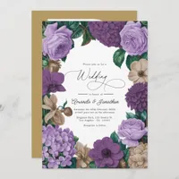 Mauve Quartz, Dusty Plum & Latte Beige Wedding Invitation
