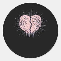 Skeleton Hand With Heart Gentle Expression Classic Round Sticker