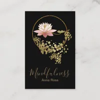 *~* Lotus Gold Glitter Yoga Meditation Mindfulness Business Card