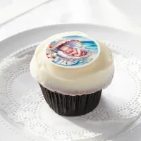 Coastal Seaside Girl's Baby Shower Ocean Themed  Edible Frosting Rounds