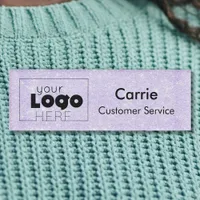 Custom Company Logo Purple Glitter Staff Name Tag