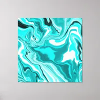 Teal, Turquoise and White Marble  Canvas Print