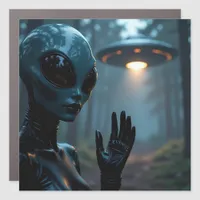 Female Alien Extraterrestrial and UFO Car Magnet