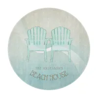 Beach House Adirondack Chairs Aqua Blue ID623 Cutting Board