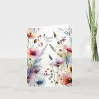 Alcohol Ink Floral Thank You Note Card