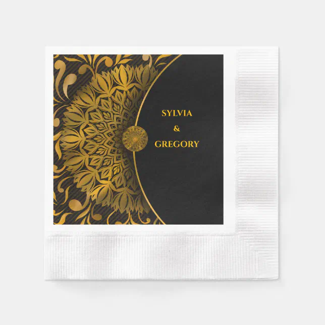 Traditional mandala classic elegant luxury wedding napkins