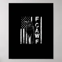 Funny F Caw F Crow With USA Flag Poster