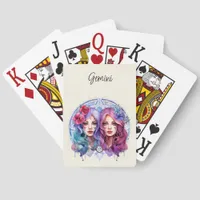 Gemini Twins Zodiac Watercolor  Jumbo Poker Cards