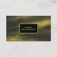 *~ Bold Abstract Gold Dust and Black Exciting Business Card