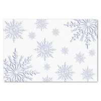 Blue Winter Snowflakes on White Tissue Paper