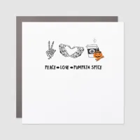 Peace And Pumpkin Spice, Halloween Skeletons Class Car Magnet