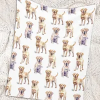 Yellow Labrador Retriever Pattern Dog Lover Fleece Blanket