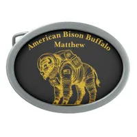 Gold Bison in Astronaut Suit Exploring Space Belt Buckle