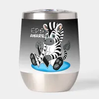 EDS Awareness Zebra Ribbon  Thermal Wine Tumbler