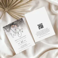 Minimalist We Do QR Code Photo Wedding Invitation