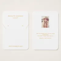 White gold earring jewelry photo display card